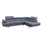 ΚΑΝΑΠΕΣ ΓΩΝΙΑ ΔΕΞΙΑ GORO ΓΚΡΙ ΥΦΑΣΜΑ 270x200x87 εκ.