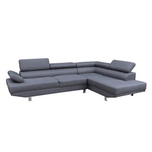 ΚΑΝΑΠΕΣ ΓΩΝΙΑ ΔΕΞΙΑ GORO ΓΚΡΙ ΥΦΑΣΜΑ 270x200x87 εκ.