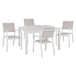 ΣΕΤ 5ΤΜΧ ΤΡΑΠΕΖΙ 120x80x75,5 & ΠΟΛΥΘΡΟΝΕΣ ΑΛΟΥΜΙΝΙΟΥ ΛΕΥΚΟ