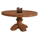 ΤΡΑΠΕΖΙ ΣΤΡΟΓΓΥΛΟ PROVENCE ΑΝΑΚΥΚΛ. ΤΕΑΚ ΞΥΛΟ ΣΚΑΛΙΣΤΟ ΠΟΔΙ-8εκ.ΕΠΙΦΑΝΕΙΑ Φ150x76Υεκ.