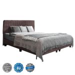 ΚΡEΒΑΤΙ ΔΙΠΛΟ LUTHER ΥΦΑΣΜΑ TEDDY Καφέ Για Στρώμα 160x200εκ