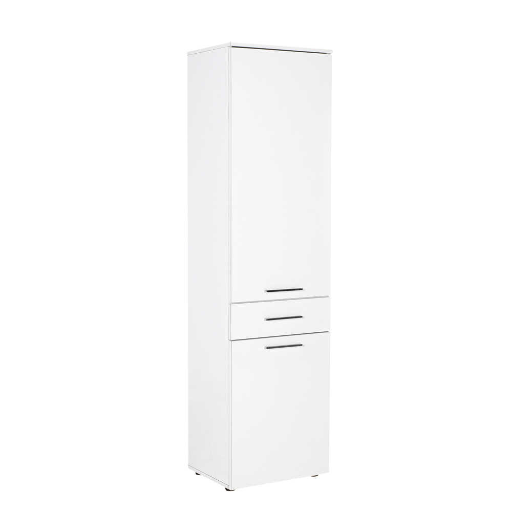 Ντουλάπι μπάνιου με καλάθι απλύτων σε χρώμα λευκό high gloss 52x38x187 - Image 2