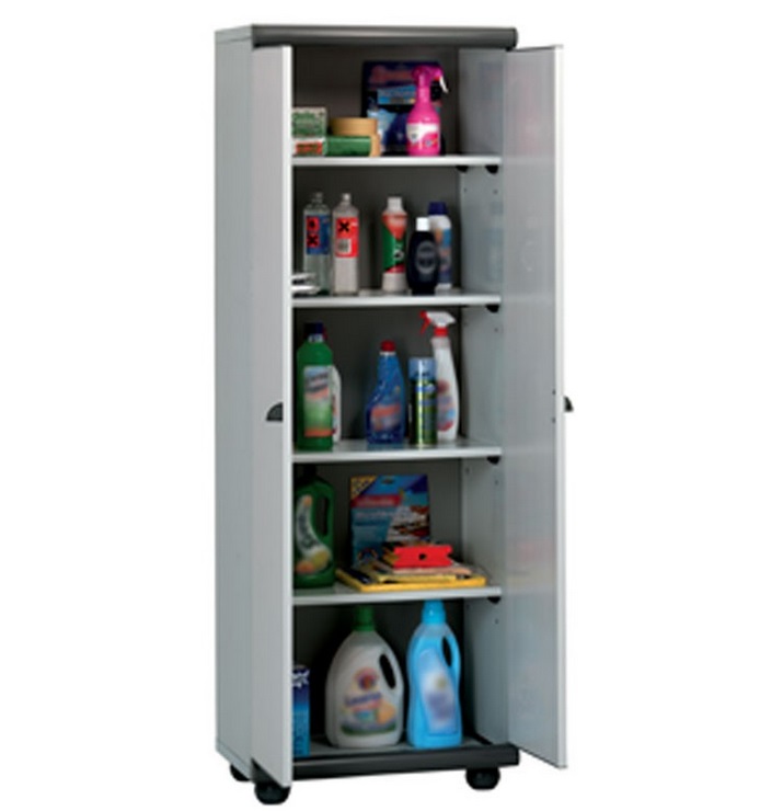 Ντουλάπα "ECO" από PVC σε χρώμα γκρι/ανθρακί 63x39x175 - Image 2