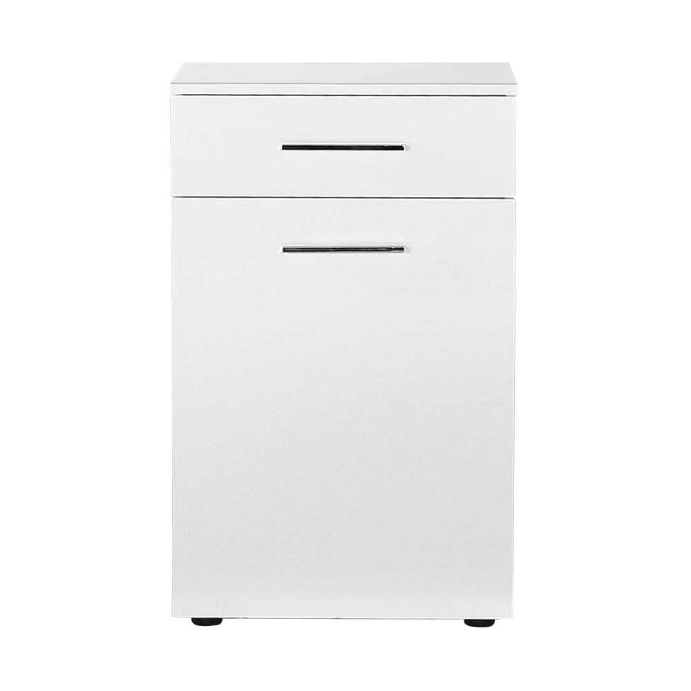 Ντουλάπι μπάνιου με καλάθι απλύτων σε χρώμα λευκό 52x38x83 - Image 2