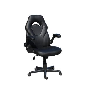 Πολυθρόνα "GAMING" από PVC/PU με ανακλινόμενα μπράτσα σε χρώμα μαύρο 62x67x110/120