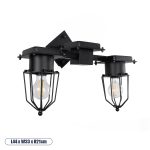 TORO Vintage Φωτιστικό Τοίχου – με Ντουί 2 x E27 Μαύρο