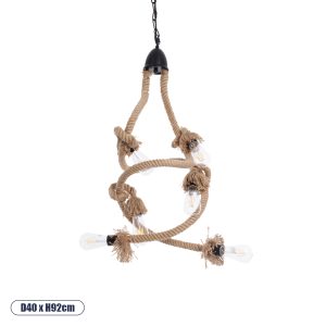 HAMTINE Vintage Κρεμαστό Φωτιστικό Οροφής με Ντουί Μαύρο & Μ