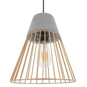 DURANT Μοντέρνο Κρεμαστό Φωτιστικό Οροφής με Ντουί Γκρι & Χρ