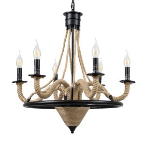 PENNSYLVANIA Vintage Κρεμαστό Φωτιστικό Οροφής Μαύρο & Μπεζ