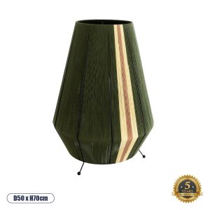 SALERNO Boho Επιδαπέδιο Φωτιστικό με Ντουί 1 x E27 AC 220-240V IP20 - Πράσινο & Μπεζ - Μ50 x Π50 x Υ70cm