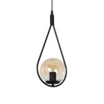 DROP Vintage Κρεμαστό Φωτιστικό Οροφής με Ντουί Μαύρο & Μελί