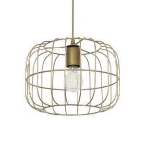 LUCANA Vintage Κρεμαστό Φωτιστικό Οροφής Χρυσό Μ29xΠ29xΥ23cm
