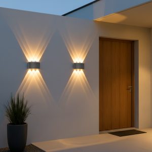 kelvo® SIXOAD KLV- Φωτιστικό Τοίχου / Απλίκα LED 18W 1800lm 30° AC 220-240V Αδιάβροχο IP65 Θερμό Λευκό 2700K - CREE XPE Chip & TÜV SÜD Driver - Γκρι Ανθρακί Ματ - Μ17 x Π4 x Υ8cm