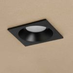 Χωνευτό Φωτιστικό Downlight Σποτ Μπάνιου για Λάμπα MR16 με Ντουί GU10 AC 220-240V Αδιάβροχο IP65 - Μαύρο Ματ