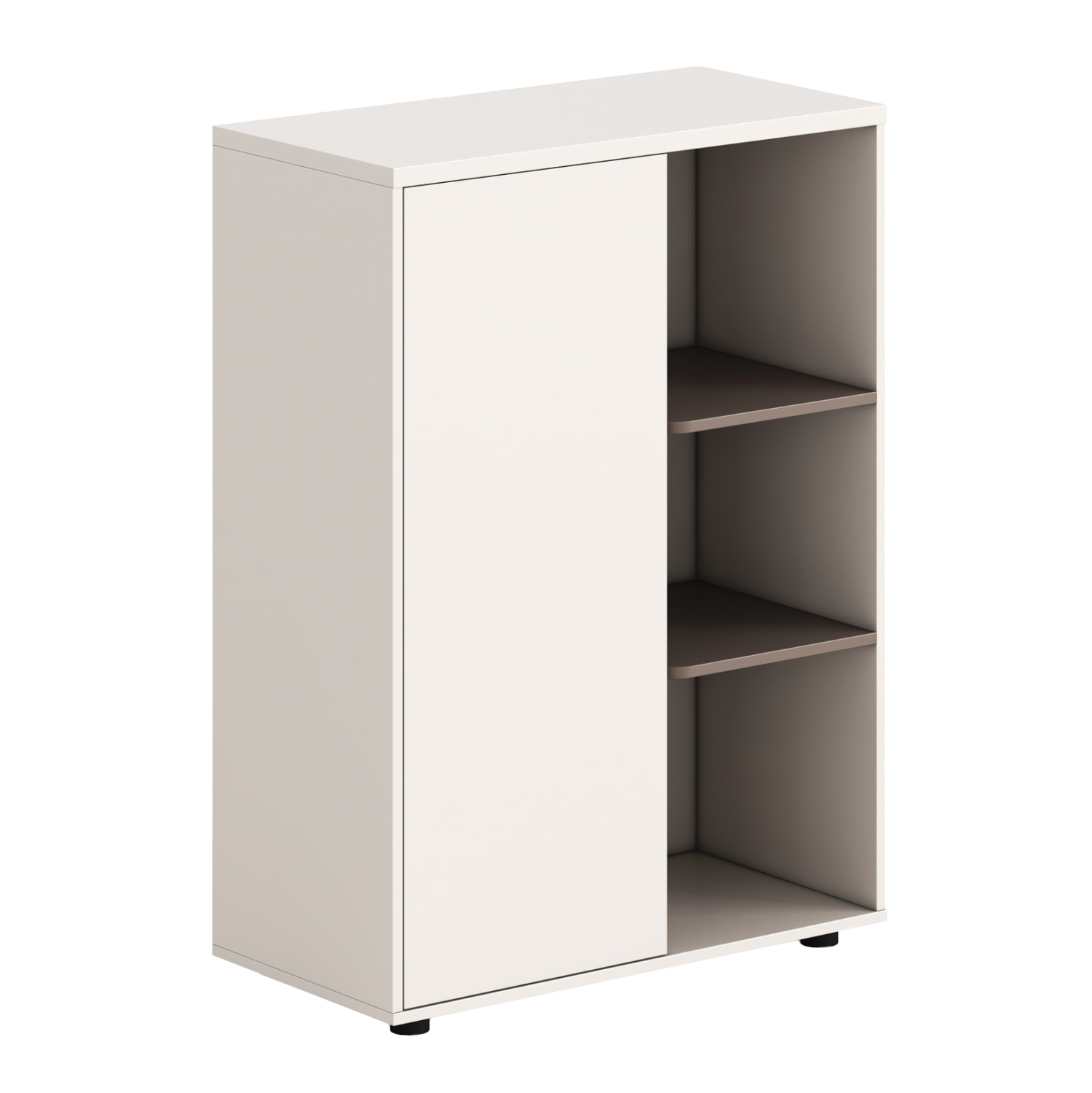 ΝΤΟΥΛΑΠΙ/ΒΙΒΛΙΟΘΗΚΗ NEWLINE ΜΕΛΑΜΙΝΗ ΛΕΥΚΗ & ΑΝΟΙΧΤΟ ΚΑΦΕ 80x40x110Υεκ.