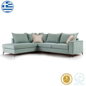 Γωνιακός καναπές δεξιά γωνία Romantic ύφασμα Ciel-Cream 290x235x95εκ
