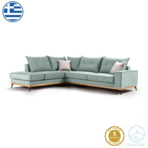 Γωνιακός καναπές δεξιά γωνία Luxury II ύφασμα ciel-cream 290x235x95εκ