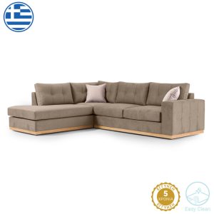 Γωνιακός καναπές δεξιά γωνία Boston ύφασμα mocha-cream 280x225x90εκ