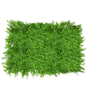 FERN Τεχνητό Πάνελ Φυλλωσιάς / Κάθετος Κήπος Βασιλική Φτέρη & Ίληξ - Πράσινο - Μ60 x Π9 x Υ40cm