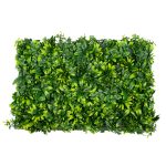 Artificial - Συνθετικό Τεχνητό Διακοσμητικό Πάνελ Φυλλωσιάς - Κάθετος Κήπος Τριφύλλι - Νάνος Δάφνη - Περεσκία Πράσινο Μ60 x Υ40 x Π8cm