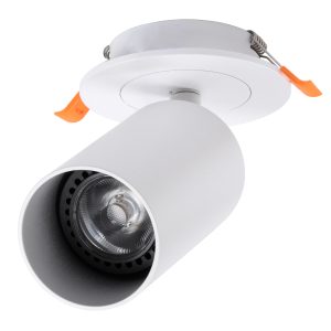 LEO Χωνευτό Κινούμενο Φωτιστικό Downlight Σποτ Λευκό Ματ