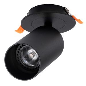 LEO Χωνευτό Κινούμενο Φωτιστικό Downlight Μαύρο Ματ