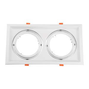 VITA Χωνευτή Κινούμενη Βάση για 2 x Σποτ AR111 για Ντουί GU10/GU5.3 IP20 - Λευκό - Μ33.5 x Π18 x Υ5.5cm / Q32.5 x 17cm