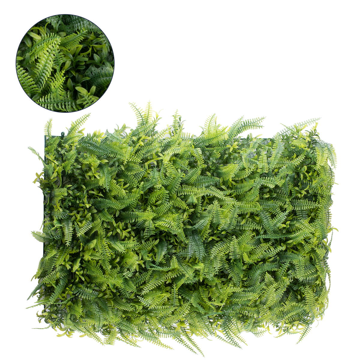 Artificial - Συνθετικό Τεχνητό Διακοσμητικό Πάνελ Φυλλωσιάς - Κάθετος Κήπος Νάνος Φτέρη - Γιασεμί - Πράσινο Μ60 x Υ40 x Π9cm