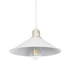 FERRO Μοντέρνο Κρεμαστό Φωτιστικό Οροφής με Ντουί 1 x E27 AC 220-240V IP20 - Λευκό & Χρυσό - Μ30 x Π30 x Υ15cm