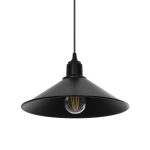 FERRO Μοντέρνο Κρεμαστό Φωτιστικό Οροφής με Ντουί 1 x E27 AC 220-240V IP20 - Μαύρο - Μ30 x Π30 x Υ15cm