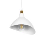 RIVE Μοντέρνο Κρεμαστό Φωτιστικό Οροφής με Ντουί 1 x E27 AC 220-240V IP20 - Λευκό & Χρυσό - Μ22 x Π20 x Υ22cm