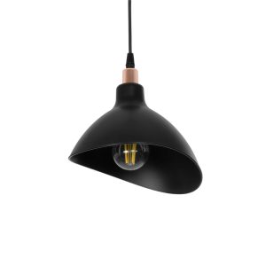 RIVE Μοντέρνο Κρεμαστό Φωτιστικό Οροφής με Ντουί 1 x E27 AC 220-240V IP20 - Μάυρο & Χαλκινο - Μ22 x Π20 x Υ22cm