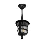 ZARDIN Vintage Φωτιστικό Οροφής με Ντουί 1 x E27 AC 220-240V IP44 - Μαύρο - Μ17 x Π17 x Υ22cm