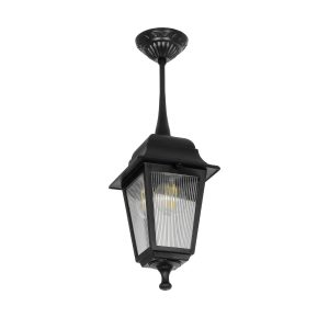 SOLME Vintage Φωτιστικό Οροφής με Ντουί 1 x E27 AC 220-240V IP44 - Μαύρο - Μ15 x Π15 x Υ27cm