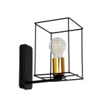 CYRA Μοντέρνο Φωτιστικό Τοίχου - Απλίκα με Ντουί 1 x E27 AC 220-240V IP20 - Μαύρο & Χρυσό - Μ14 x Π21 x Υ22cm