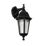 VITRO Vintage Φωτιστικό Τοίχου - Απλίκα με Ντουί 1 x E27 AC 220-240V IP44 - Μαύρο - Μ17 x Π20 x Υ36cm