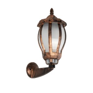 VERDI Vintage Φωτιστικό Τοίχου - Απλίκα με Ντουί 1 x E27 AC 220-240V IP44 - Χάλκινο - Μ18 x Π25 x Υ40cm