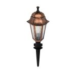 VITRO Vintage Καρφωτό Φωτιστικό Φαναράκι Μονόφωτο 1 x E27 IP44 Χάλκινο & Διάφανο Πλαστικό - Μ17 x Π17 x Υ55cm