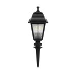 SOLME Vintage Καρφωτό Φωτιστικό Φαναράκι Μονόφωτο 1 x E27 IP44 Μαύρο & Διάφανο Πλαστικό - Μ22 x Π22 x Υ35cm