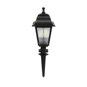 SOLME Vintage Καρφωτό Φωτιστικό Φαναράκι Μονόφωτο 1 x E27 IP44 Μαύρο & Διάφανο Πλαστικό - Μ22 x Π22 x Υ35cm