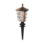 ZARDIN Vintage Καρφωτό Φωτιστικό Φαναράκι Μονόφωτο 1 x E27 IP44 Χάλκινο & Διάφανο Πλαστικό - Μ17 x Π17 x Υ50cm