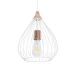 RADIARO Vintage Κρεμαστό Φωτιστικό Οροφής με Ντουί 1 x E27 AC 220-240V IP20 - Λευκό & Χάλκινο - Μ26 x Π26 x Υ35cm