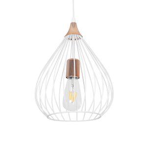 RADIARO Vintage Κρεμαστό Φωτιστικό Οροφής με Ντουί 1 x E27 AC 220-240V IP20 - Λευκό & Χάλκινο - Μ26 x Π26 x Υ35cm