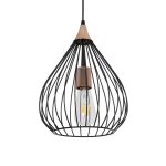 RADIARO Vintage Κρεμαστό Φωτιστικό Οροφής με Ντουί 1 x E27 AC 220-240V IP20 - Μαύρο & Χάλκινο - Μ26 x Π26 x Υ35cm