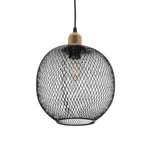 SOLUX Μοντέρνο Κρεμαστό Φωτιστικό Οροφής με Ντουί 1 x E27 AC 220-240V IP20 - Μαύρο & Χρυσό - Μ25 x Π25 x Υ32cm