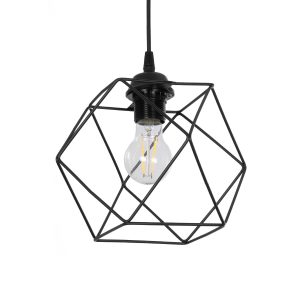 SOLIS Vintage Κρεμαστό Φωτιστικό Οροφής με Ντουί 1 x E27 AC 220-240V IP20 - Μαύρο - Μ25 x Π25 x Υ24cm