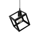 DISE Μοντέρνο Κρεμαστό Φωτιστικό Οροφής με Ντουί 1 x E27 AC 220-240V IP20 - Μαύρο - Μ28 x Π28 x Υ31cm