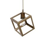 DISE Μοντέρνο Κρεμαστό Φωτιστικό Οροφής με Ντουί 1 x E27 AC 220-240V IP20 - Χρυσό - Μ28 x Π28 x Υ31cm