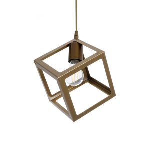 DISE Μοντέρνο Κρεμαστό Φωτιστικό Οροφής με Ντουί 1 x E27 AC 220-240V IP20 - Χρυσό - Μ28 x Π28 x Υ31cm