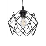 SOLON Μοντέρνο Κρεμαστό Φωτιστικό Οροφής με Ντουί 1 x E27 AC 220-240V IP20 - Μαύρο - Μ24 x Π24 x Υ23cm